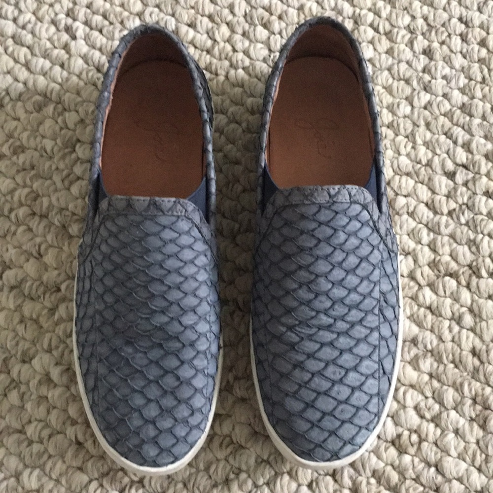 Joie Huxley leather blue slip on sneakers 36 6